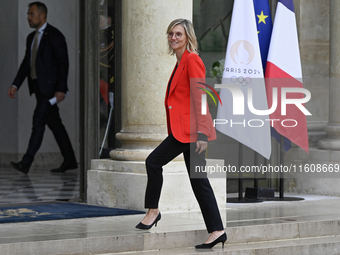 Newly appointed French Minister for Ecological Transition, Energy, Climate, and Risk Prevention Agnes Pannier-Runacher arrives at the Elysee...