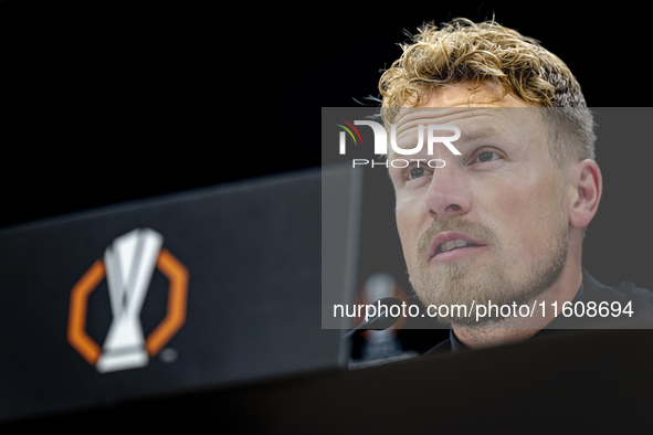 Elfsborg trainer Oscar Hiljemark during the match AZ vs. Elfsborg at the AZ Stadium for the UEFA Europa League - League phase - Matchday 1 s...