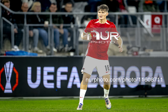 AZ Alkmaar defender David Moller Wolfe plays during the match AZ - Elfsborg at the AZ Stadium for the UEFA Europa League - League phase - Ma...