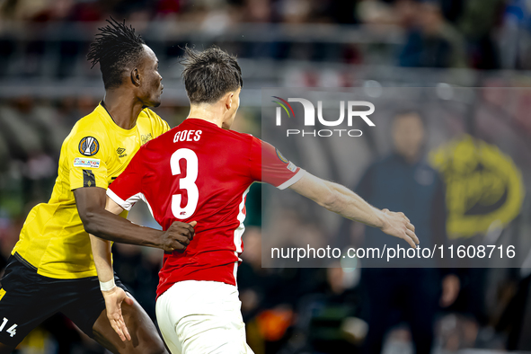 Elfsborg forward Jalal Abdullai and AZ Alkmaar midfielder Wouter Goes during the match AZ vs. Elfsborg at the AZ Stadium for the UEFA Europa...