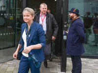 The Home Secretary leaves the hotel at the Labour Conference in Liverpool, England, on September 25, 2024. (