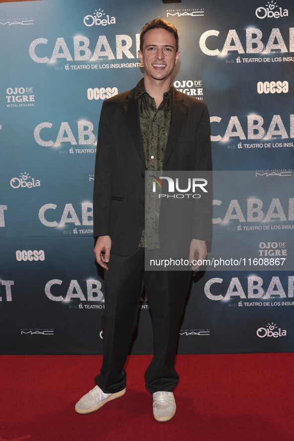 Julian Segura attends the red carpet for the Cabaret the Musical premiere with Itati Cantoral's special participation at Teatro de los Insur...