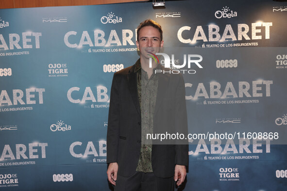 Julian Segura attends the red carpet for the Cabaret the Musical premiere with Itati Cantoral's special participation at Teatro de los Insur...