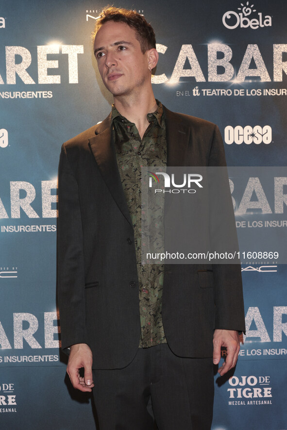 Julian Segura attends the red carpet for the Cabaret the Musical premiere with Itati Cantoral's special participation at Teatro de los Insur...