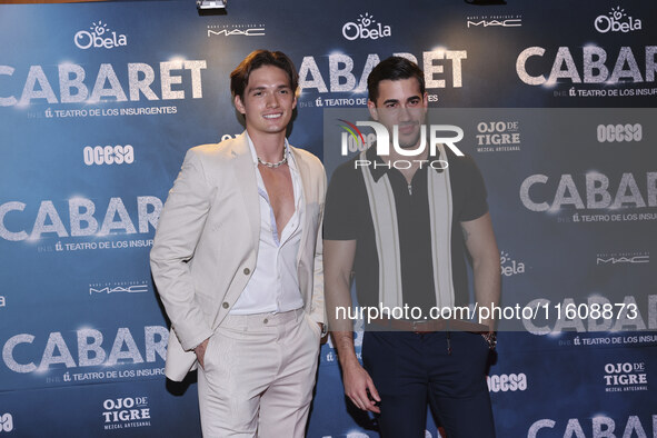 Marco Cordero and Dario Duque attend the red carpet for the Cabaret the Musical premiere with Itati Cantoral's special participation at Teat...