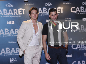 Marco Cordero and Dario Duque attend the red carpet for the Cabaret the Musical premiere with Itati Cantoral's special participation at Teat...