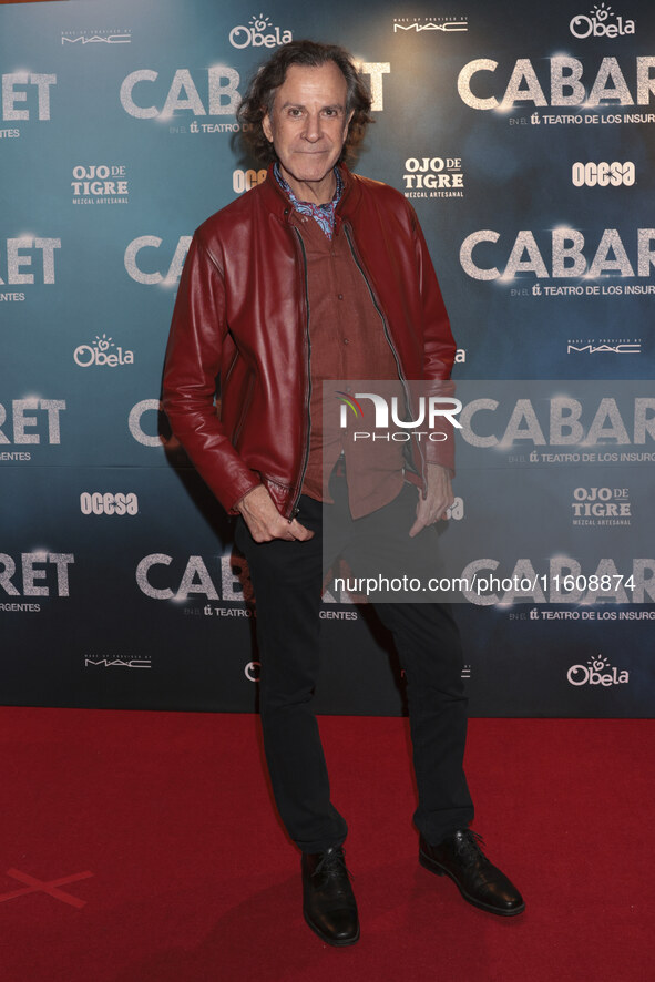 Ricardo Silva attends the red carpet for the Cabaret the Musical premiere with Itati Cantoral's special participation at Teatro de los Insur...