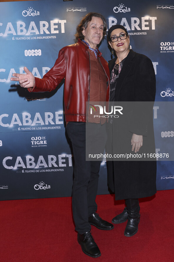 Ricardo Silva attends the red carpet for the Cabaret the Musical premiere with Itati Cantoral's special participation at Teatro de los Insur...