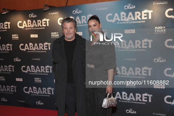 Alfonso Carrera and Litzy Dominguez attend the red carpet for the Cabaret the Musical premiere with Itati Cantoral's special participation a...