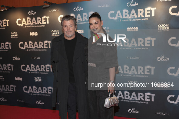 Alfonso Carrera and Litzy Dominguez attend the red carpet for the Cabaret the Musical premiere with Itati Cantoral's special participation a...