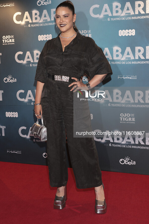 Litzy Dominguez attends the red carpet for the Cabaret the Musical premiere with Itati Cantoral's special participation at Teatro de los Ins...