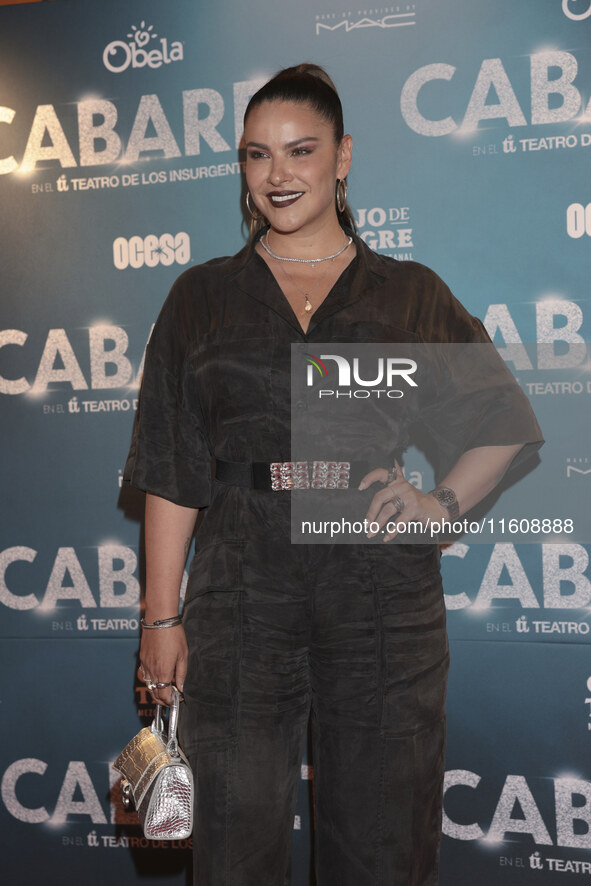 Litzy Dominguez attends the red carpet for the Cabaret the Musical premiere with Itati Cantoral's special participation at Teatro de los Ins...