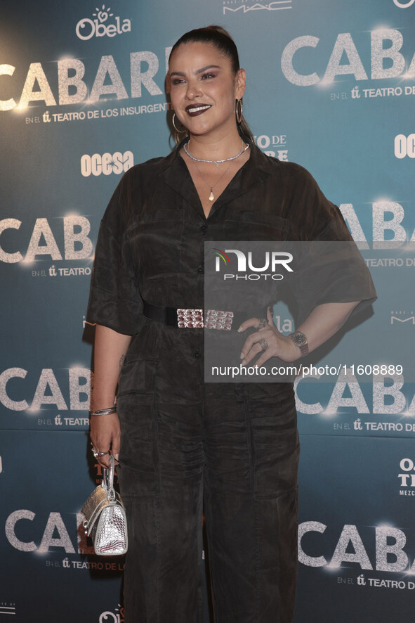 Litzy Dominguez attends the red carpet for the Cabaret the Musical premiere with Itati Cantoral's special participation at Teatro de los Ins...