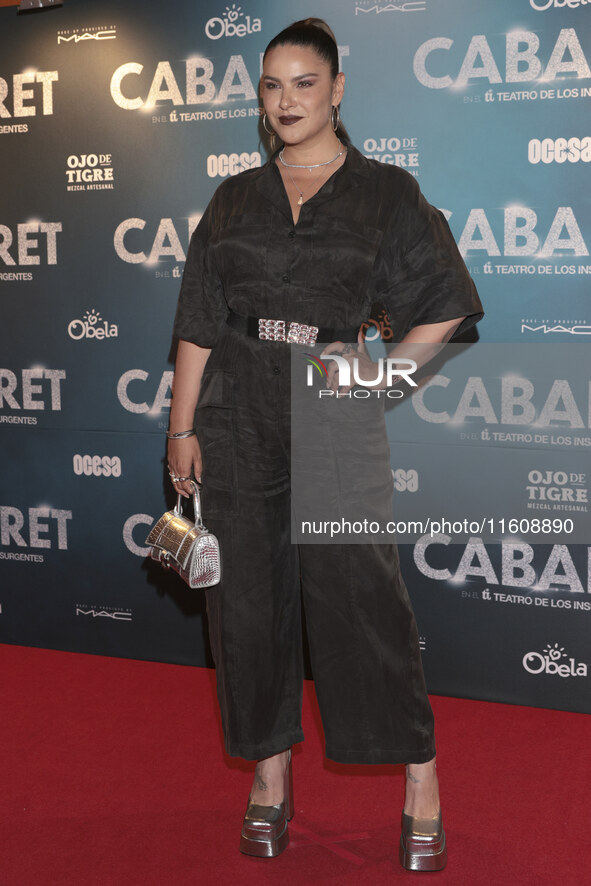 Litzy Dominguez attends the red carpet for the Cabaret the Musical premiere with Itati Cantoral's special participation at Teatro de los Ins...