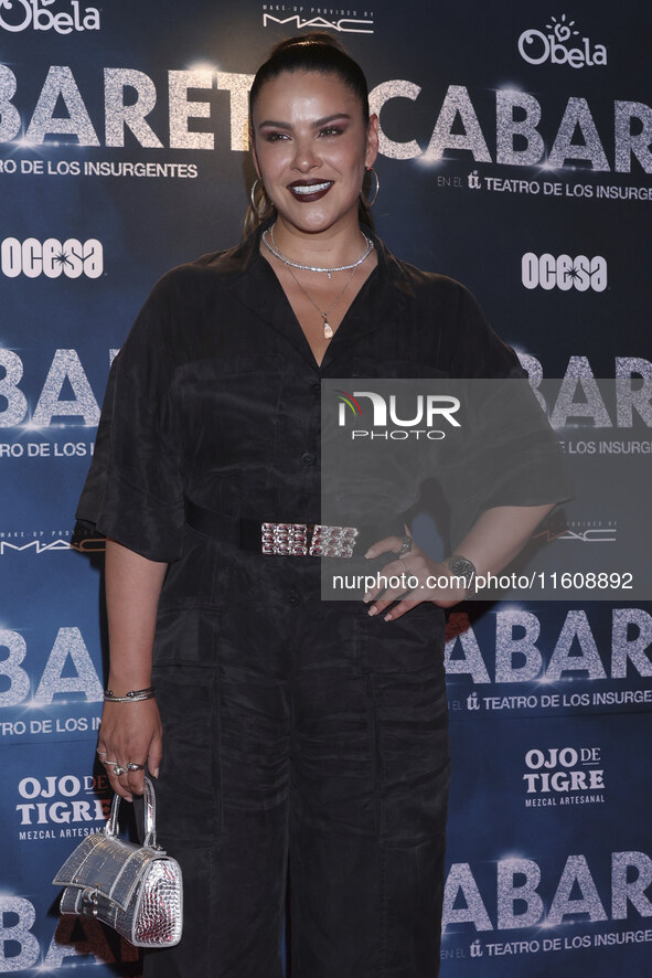 Litzy Dominguez attends the red carpet for the Cabaret the Musical premiere with Itati Cantoral's special participation at Teatro de los Ins...