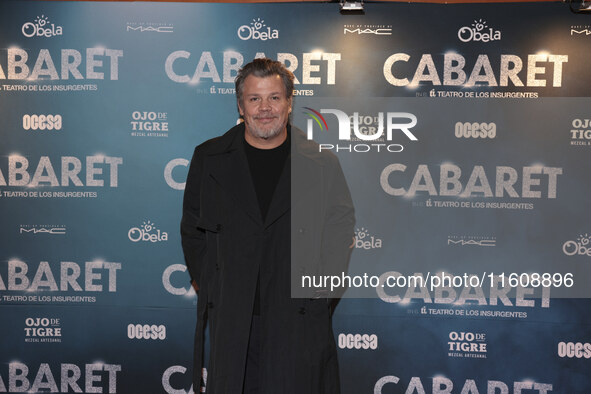 Alfonso Carrera attends the red carpet for the Cabaret the Musical premiere with Itati Cantoral's special participation at Teatro de los Ins...