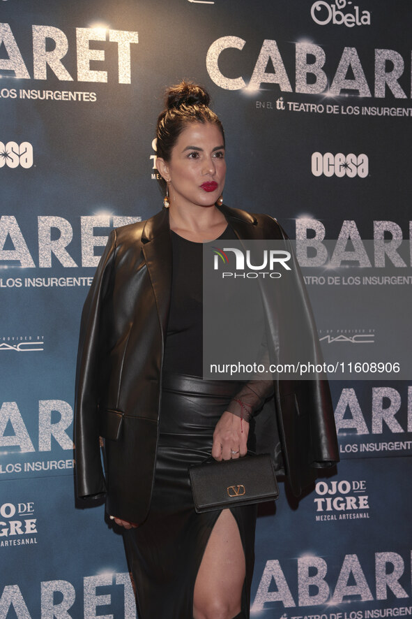 Tania Lizardo attends the red carpet for the Cabaret the Musical premiere with Itati Cantoral's special participation at Teatro de los Insur...