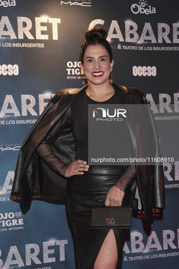 Tania Lizardo attends the red carpet for the Cabaret the Musical premiere with Itati Cantoral's special participation at Teatro de los Insur...