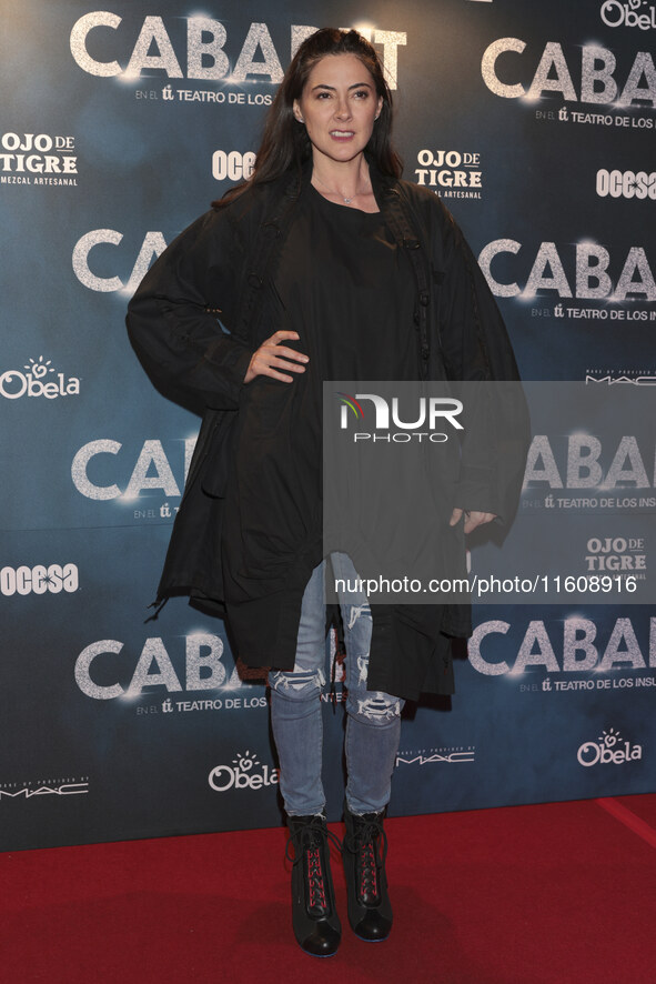 Veronica Jaspeado attends the red carpet for the Cabaret the Musical premiere with Itati Cantoral's special participation at Teatro de los I...