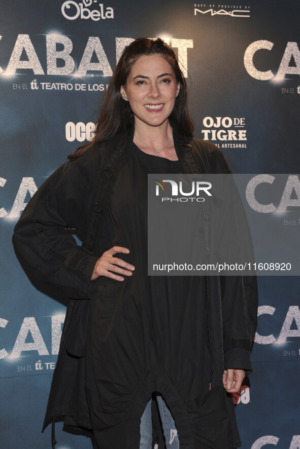 Veronica Jaspeado attends the red carpet for the Cabaret the Musical premiere with Itati Cantoral's special participation at Teatro de los I...