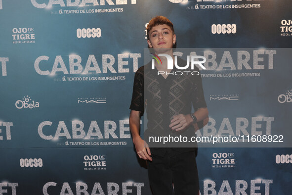 Emilio Beltran attends the red carpet for the Cabaret the Musical premiere with Itati Cantoral's special participation at Teatro de los Insu...