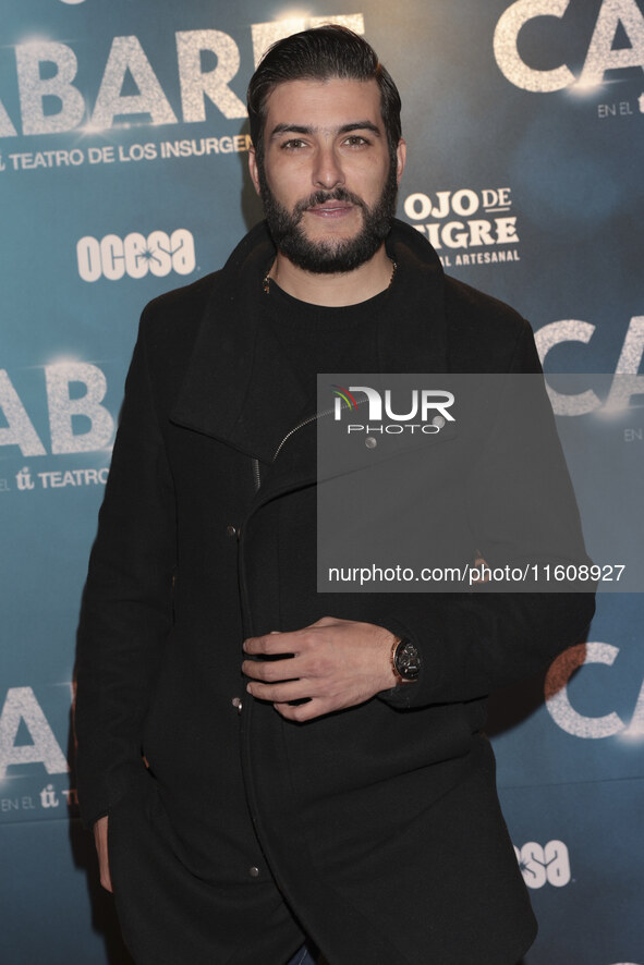 Juan Pablo Gil attends the red carpet for the Cabaret the Musical premiere with Itati Cantoral's special participation at Teatro de los Insu...