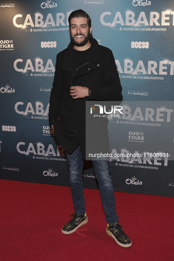 Juan Pablo Gil attends the red carpet for the Cabaret the Musical premiere with Itati Cantoral's special participation at Teatro de los Insu...