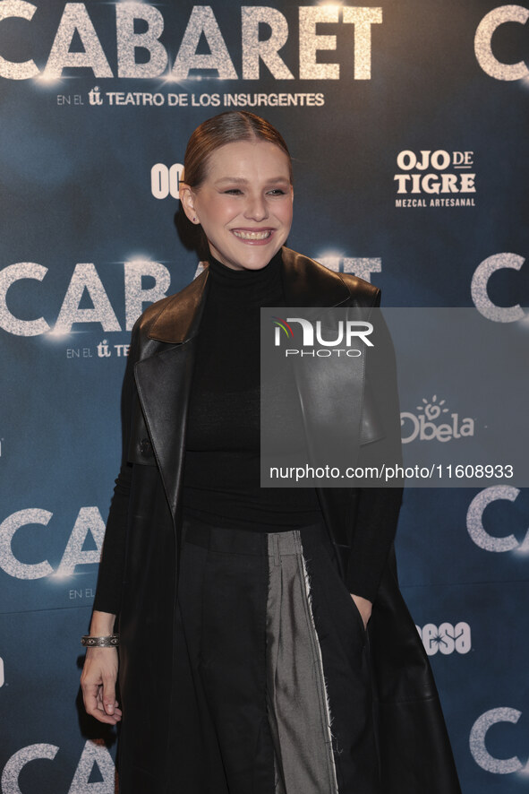 Kika Edgar attends the red carpet for the Cabaret the Musical premiere with Itati Cantoral's special participation at Teatro de los Insurgen...