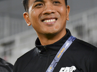 Fadzuhasny Juraimi, Head Coach of Singapore, looks on before the 2025 AFC U20 Asian Cup Qualifiers Group J match between Qatar and Singapore...