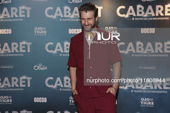 Nacho Tahhan attends the red carpet for the Cabaret the Musical premiere with Itati Cantoral's special participation at Teatro de los Insurg...