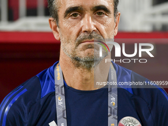 Felix Angel, Head Coach of Qatar, looks on before the 2025 AFC U20 Asian Cup Qualifiers Group J match between Qatar and Singapore at Abdulla...