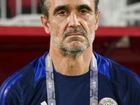 Felix Angel, Head Coach of Qatar, looks on before the 2025 AFC U20 Asian Cup Qualifiers Group J match between Qatar and Singapore at Abdulla...