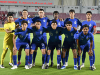 Singapore players pose for a team photo prior to the 2025 AFC U20 Asian Cup Qualifiers Group J match between Qatar and Singapore at Abdullah...