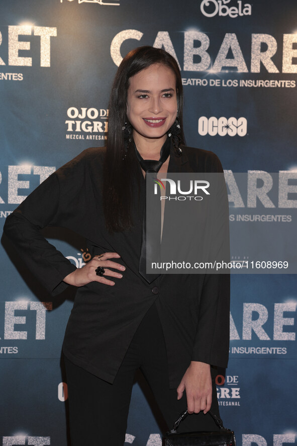 Frida Astrid attends the red carpet for the Cabaret the Musical premiere with Itati Cantoral's special participation at Teatro de los Insurg...