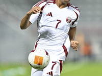 Tahsin Mohammed Jamshid of Qatar plays during the 2025 AFC U20 Asian Cup Qualifiers Group J match between Qatar and Singapore at Abdullah bi...