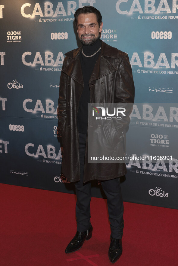 Francisco Rubio attends the red carpet for the Cabaret the Musical premiere with Itati Cantoral's special participation at Teatro de los Ins...