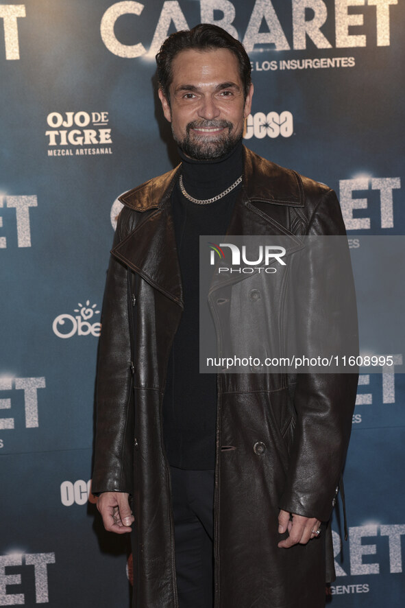 Francisco Rubio attends the red carpet for the Cabaret the Musical premiere with Itati Cantoral's special participation at Teatro de los Ins...