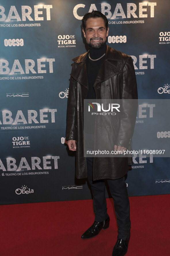 Francisco Rubio attends the red carpet for the Cabaret the Musical premiere with Itati Cantoral's special participation at Teatro de los Ins...