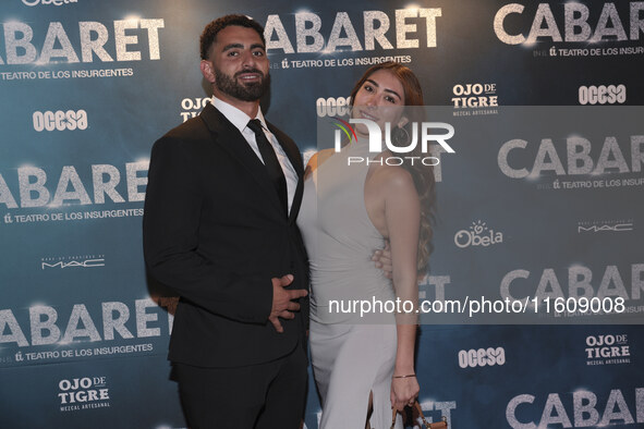 Amr Ezz and Grecia Gonzalez attend the red carpet for the Cabaret the Musical premiere with Itati Cantoral's special participation at Teatro...