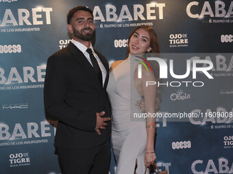 Amr Ezz and Grecia Gonzalez attend the red carpet for the Cabaret the Musical premiere with Itati Cantoral's special participation at Teatro...