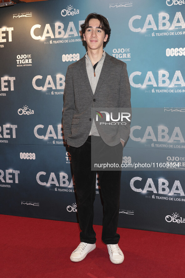 Axel Madrazo attends the red carpet for the Cabaret the Musical premiere with Itati Cantoral's special participation at Teatro de los Insurg...