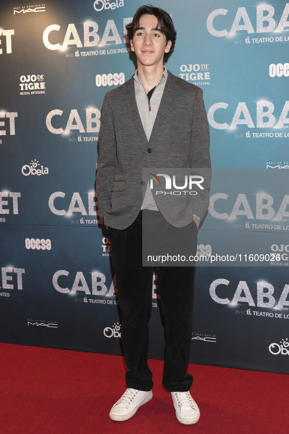 Axel Madrazo attends the red carpet for the Cabaret the Musical premiere with Itati Cantoral's special participation at Teatro de los Insurg...