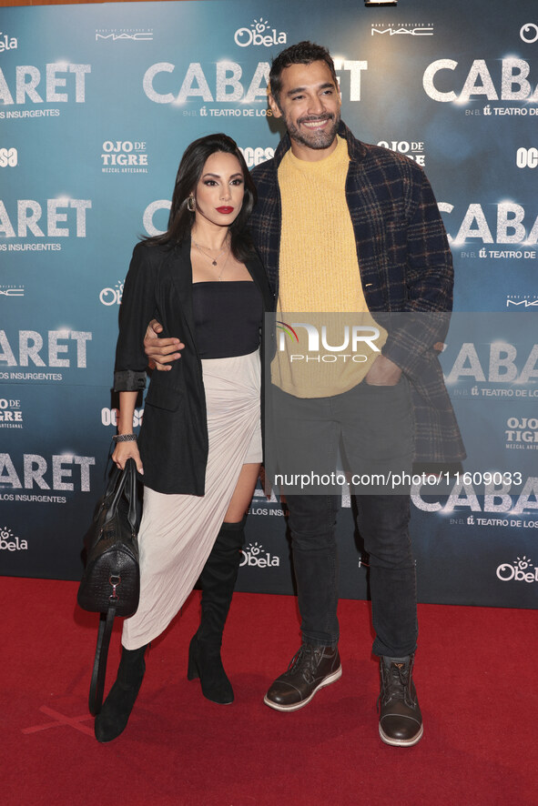 Paola Escalera and Raul Coronado attend the red carpet for the Cabaret the Musical premiere with Itati Cantoral's special participation at T...