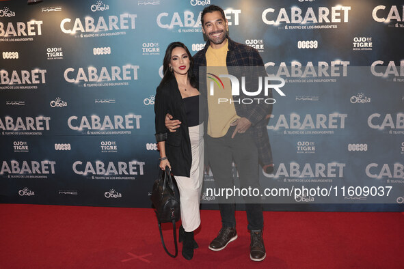 Paola Escalera and Raul Coronado attend the red carpet for the Cabaret the Musical premiere with Itati Cantoral's special participation at T...