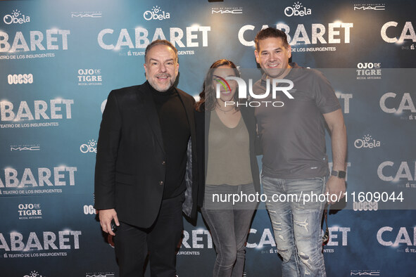 (L-R) Horacio Castello and Ana Regina Cuaron attend the red carpet for the Cabaret the Musical premiere with Itati Cantoral's special partic...