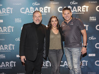 (L-R) Horacio Castello and Ana Regina Cuaron attend the red carpet for the Cabaret the Musical premiere with Itati Cantoral's special partic...