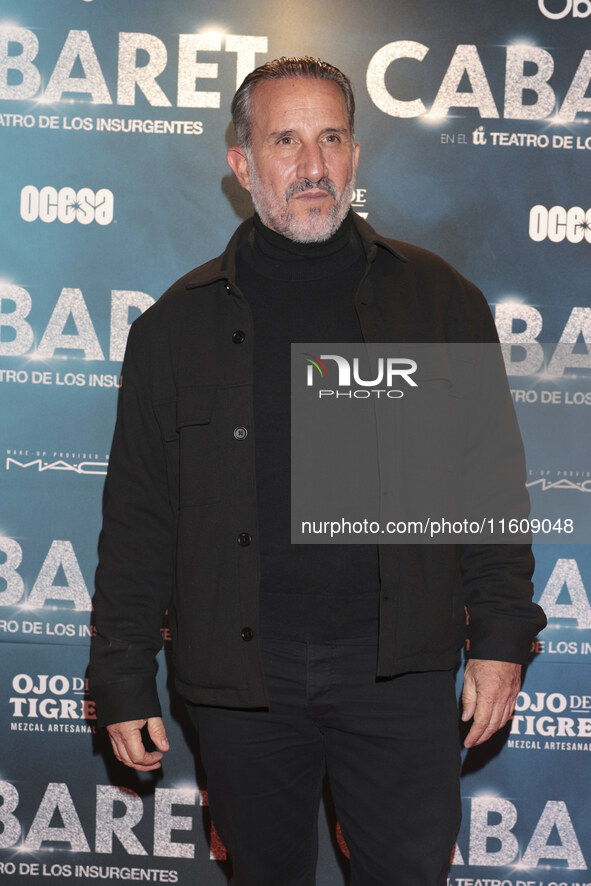 Plutarco Haza attends the red carpet for the Cabaret the Musical premiere with Itati Cantoral's special participation at Teatro de los Insur...