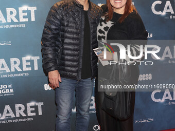 Miguel Angel Biaggio and Gloria Sierra attend the red carpet for the Cabaret the Musical premiere with Itati Cantoral's special participatio...