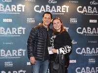 Miguel Angel Biaggio and Gloria Sierra attend the red carpet for the Cabaret the Musical premiere with Itati Cantoral's special participatio...