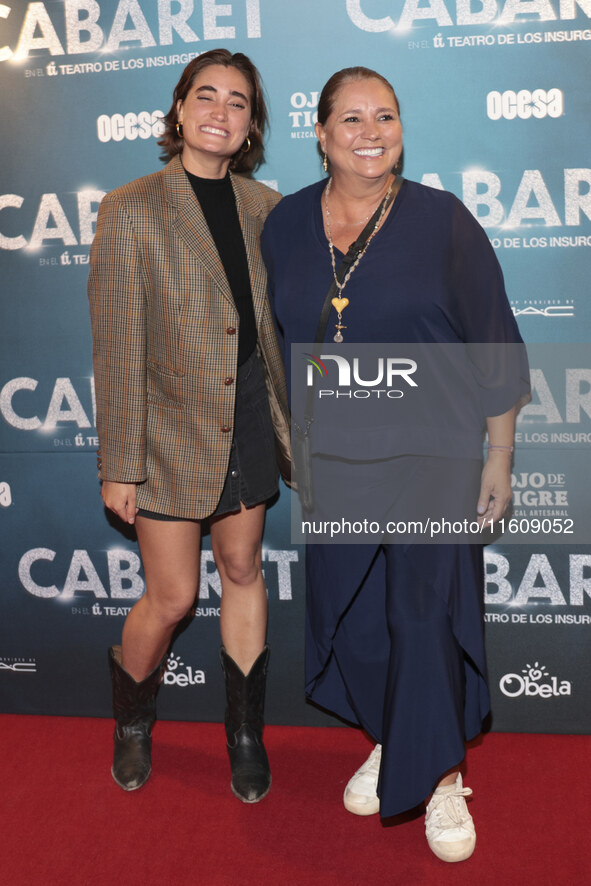 Lara Ricote and Gabriela Rivero attend the red carpet for the Cabaret the Musical premiere with Itati Cantoral's special participation at Te...